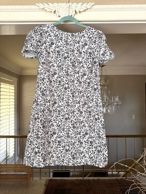 LOFT Black and White Floral Mini Dress